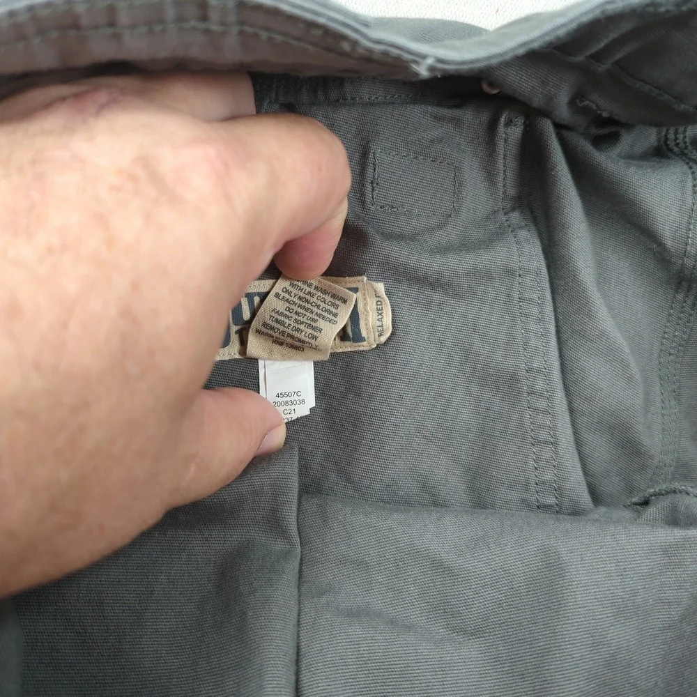 Duluth Trading Pants Mens 48x34 Khaki Flex Fire Hose Cargo Relaxed Utility